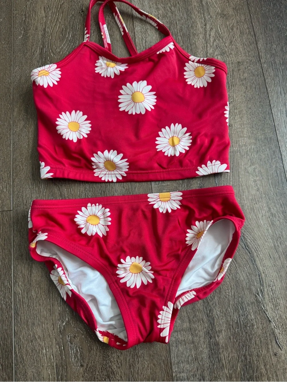 Hanna Andersson Red Daisy Two-Piece Swim Set Size 5